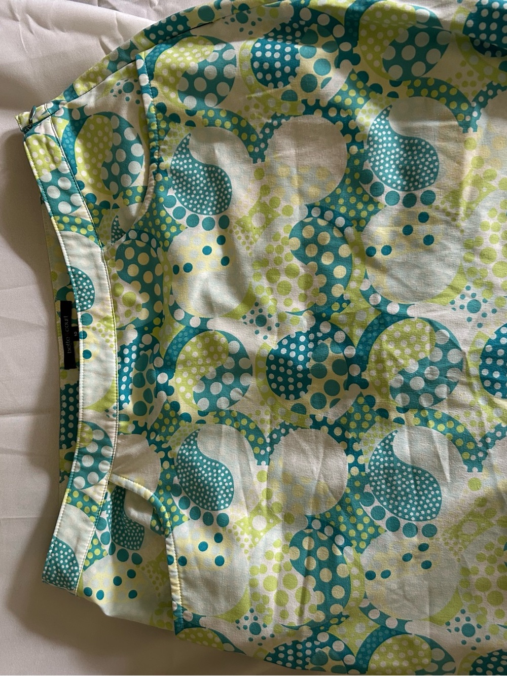 Women’s Mini Skirt Bette & Court golf lined with short , Teal and Lime Dot Print